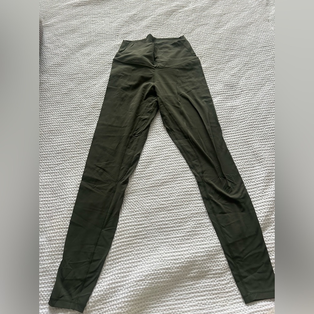 Olive Green High-Waisted Leggings